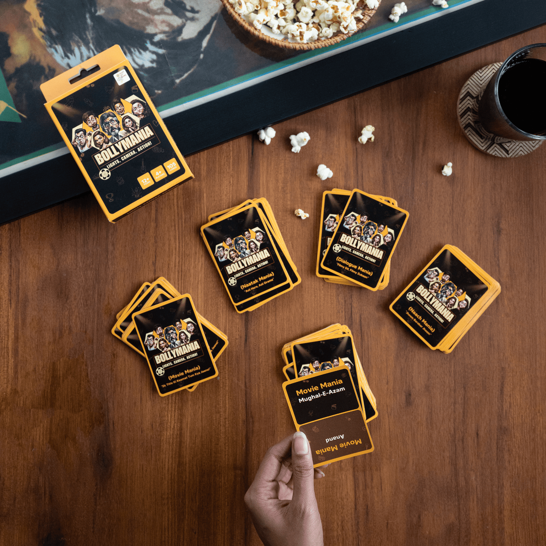 Bollymania Lights Camera Action Bollywood party card game complete set with 105 cards and 210 clues