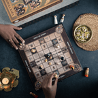 Handcrafted Channapatna wooden peg dolls representing Hindu gods - hand-painted game pieces for House of Gods board game