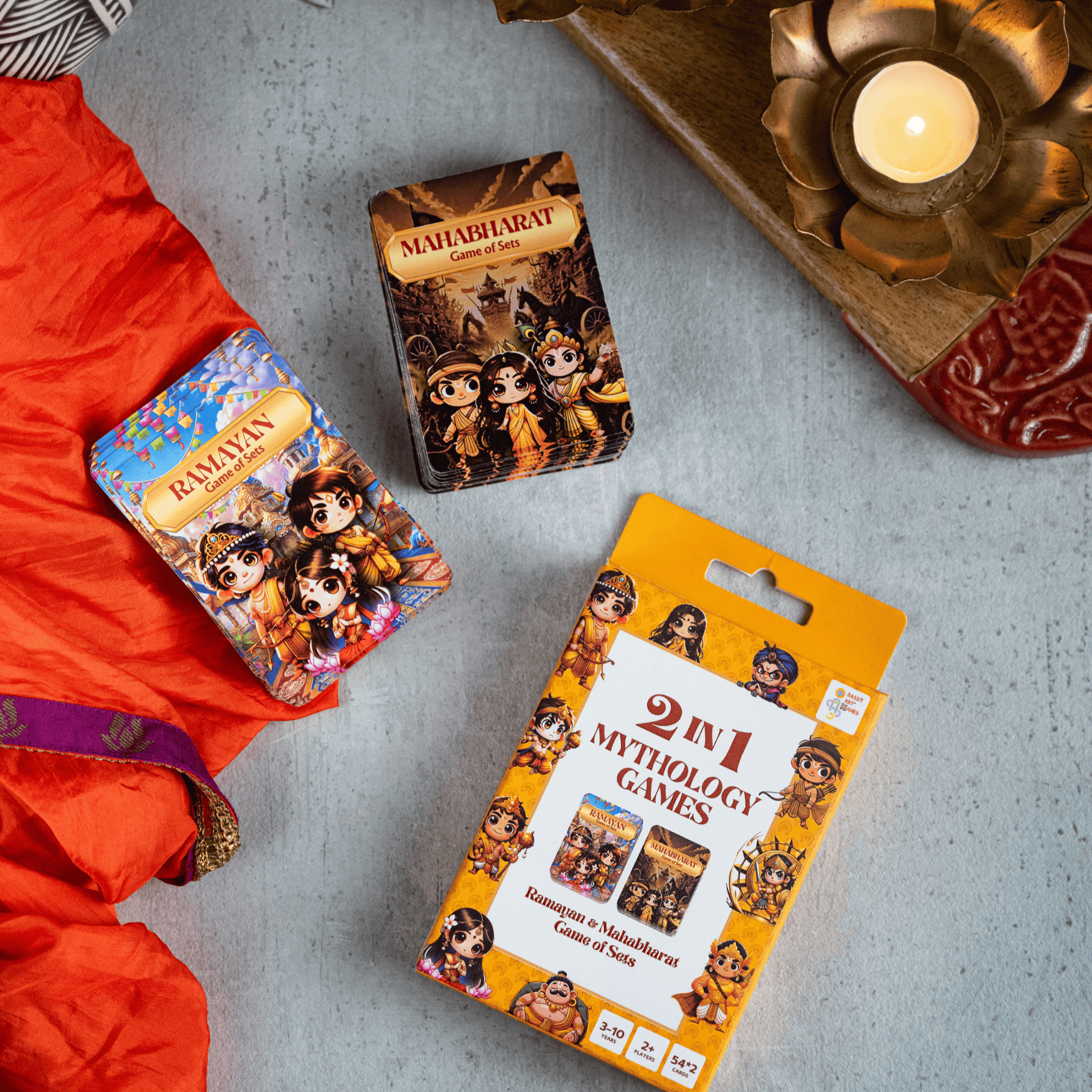 Ramayan and Mahabharat Game of Sets Indian mythology card game complete deck in premium packaging